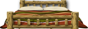 log camp bed