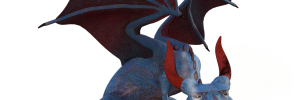 tired dragon resting on books