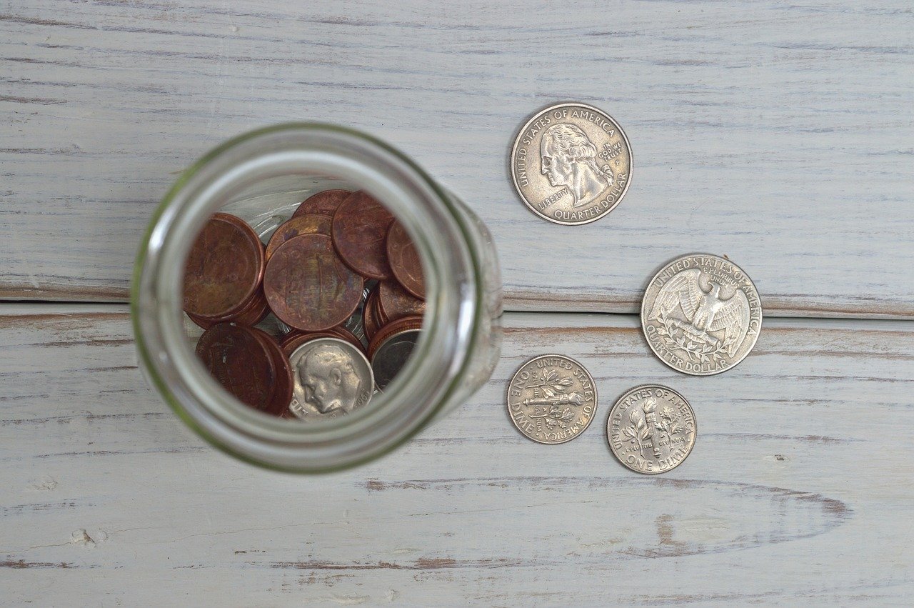 coins in bottle for donations