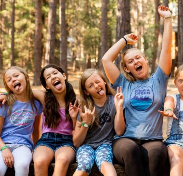 Group of kids at Kidder Creek along with their Counselor
